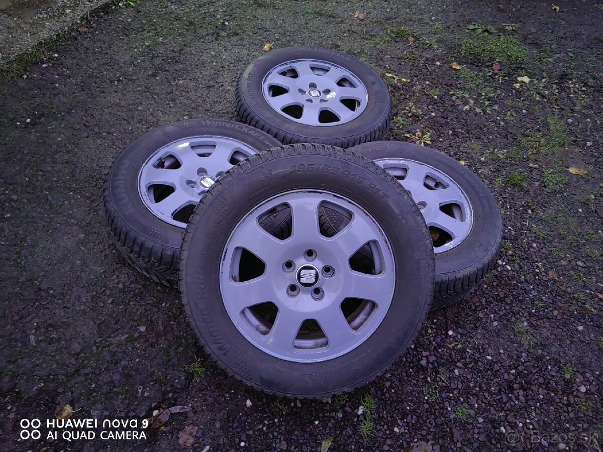 AUDI disky 5x100 R15 + zimné pneu