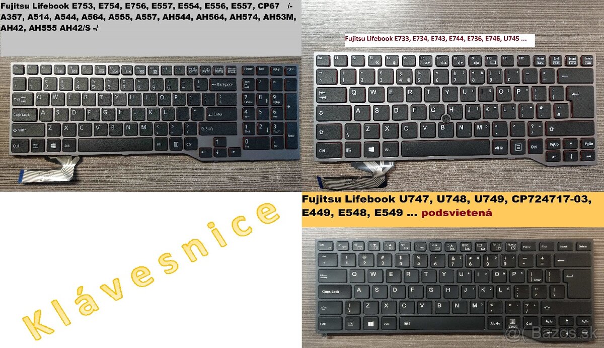 Klavesnice Fujitsu E753 E754 // E733 E734 E743// U747 U748