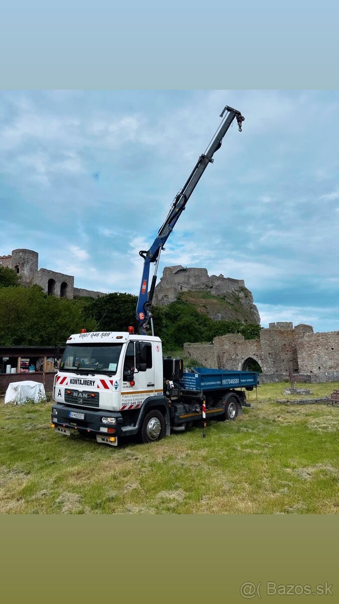 MAN LE12.225 / hákový nosič kontajnerov / hydraulická ruka