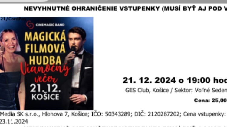 Vstupenky na Vianočný koncert