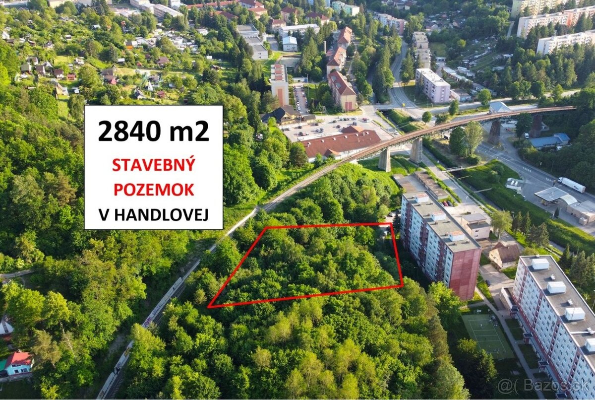 Handlová - 2.840 m2 pozemok na projekt - VÝSTAVBA RD