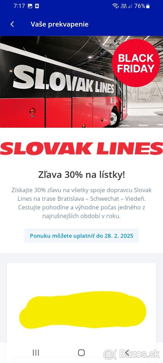 Cestovny listok Slovak Lines