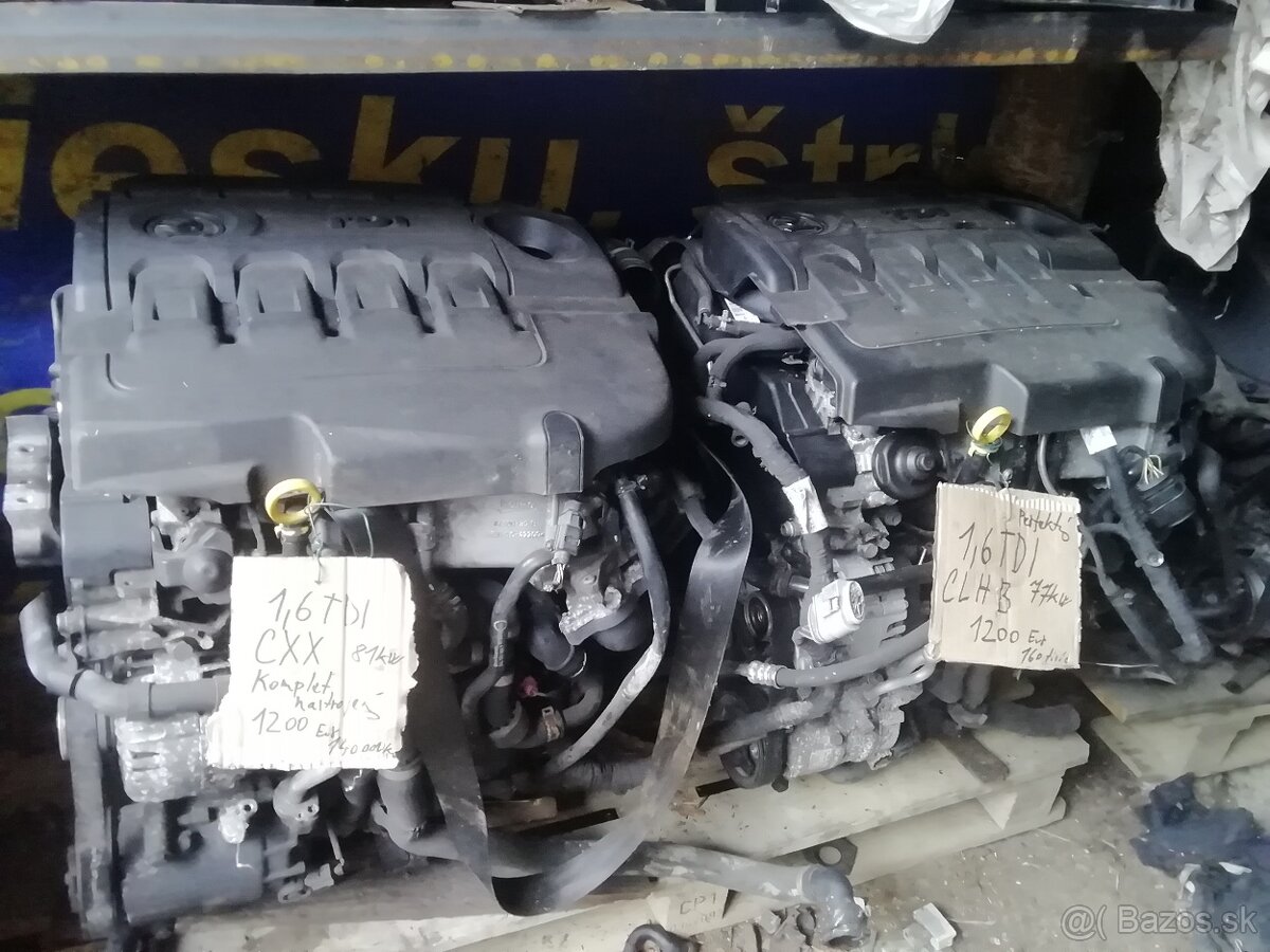 Motor 1,6 tdi 77kw,81kw CLH, CXX volkswagen group