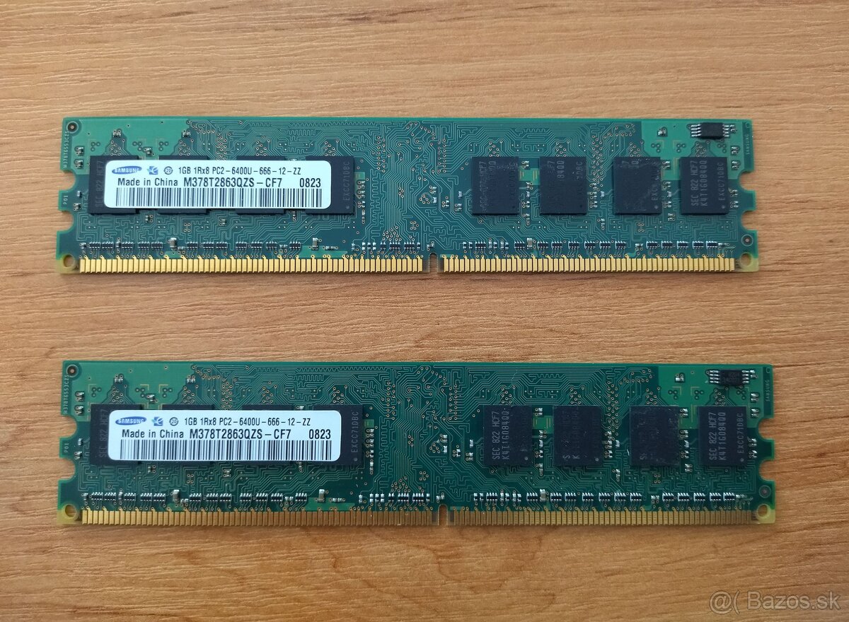 PC RAM DDR2 UDIMM, 1 GB, 2 GB