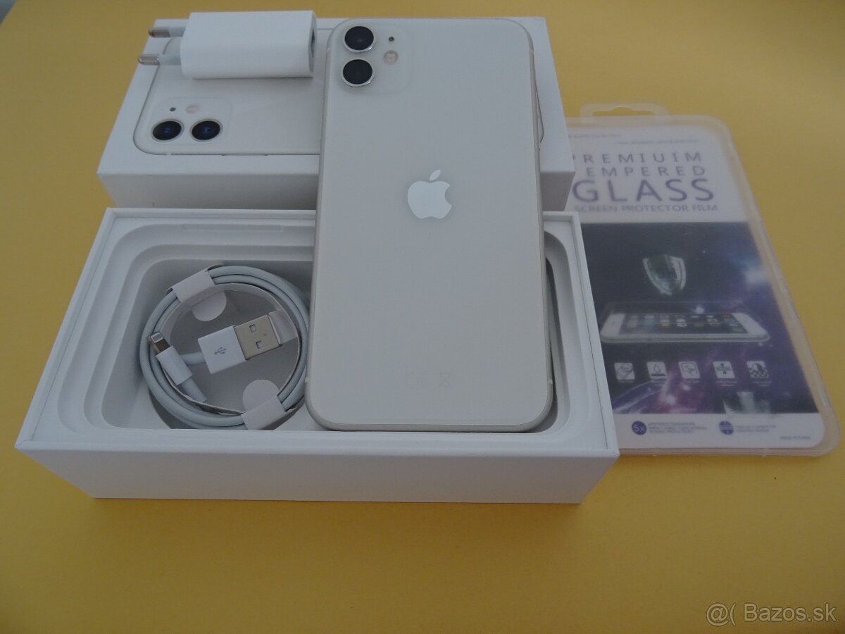 iPhone 11 64GB WHITE - ZÁRUKA 1 ROK - 100% BATERIA