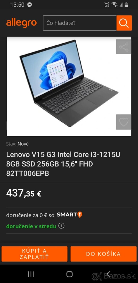 Lenovo v15 v zaruke,i3-1215U,16gb ram,512gb M2 ssd,15"