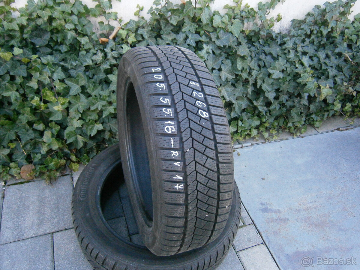 Predám 2x zimné pneu Continental 205/55 R18 96HXL