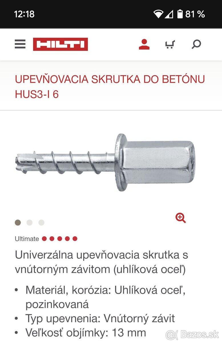 ŠROB DO BETONU Hilti