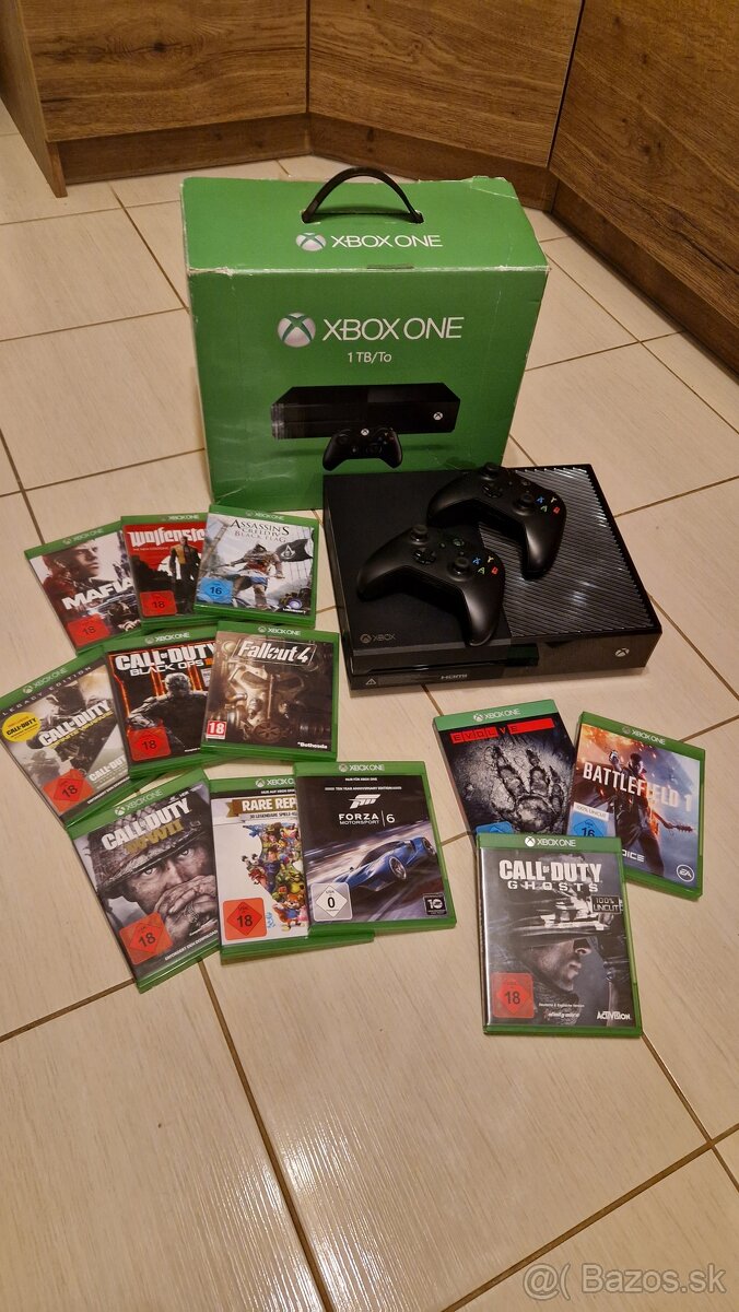 Xbox One 1TB+2 ovládače +12 hier