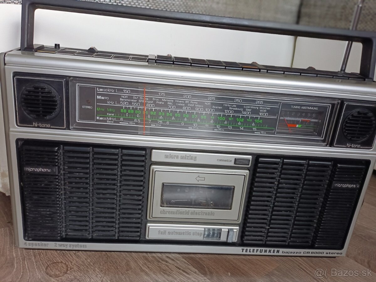 Telefunken CR8000 bajazzo retro kazeťák boombox radiomagneto