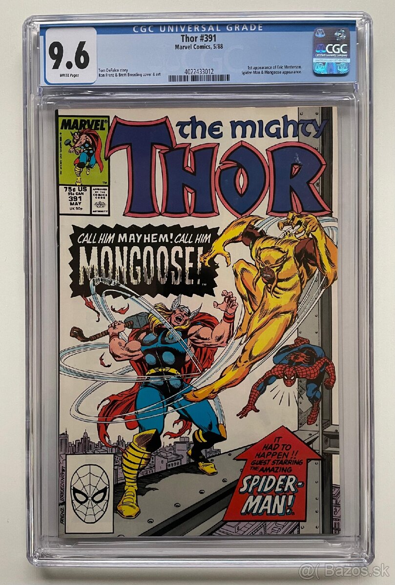 Komiks Thor #391, Marvel Comics 1988, CGC 9.6