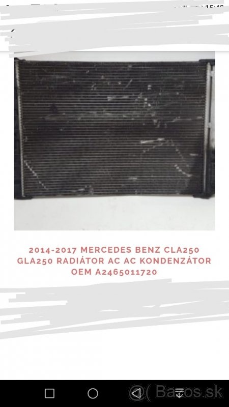 predam klimovy chladič na mercedesCLA250 GLA250