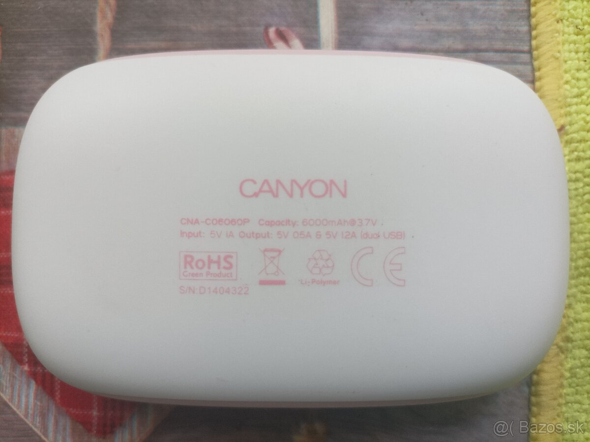 Powerbanka Canyon 6000 mAh