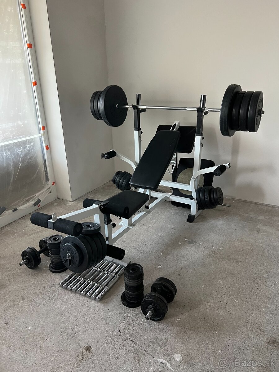 Set bench press + závažia