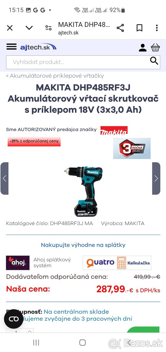 Makita vŕtačka