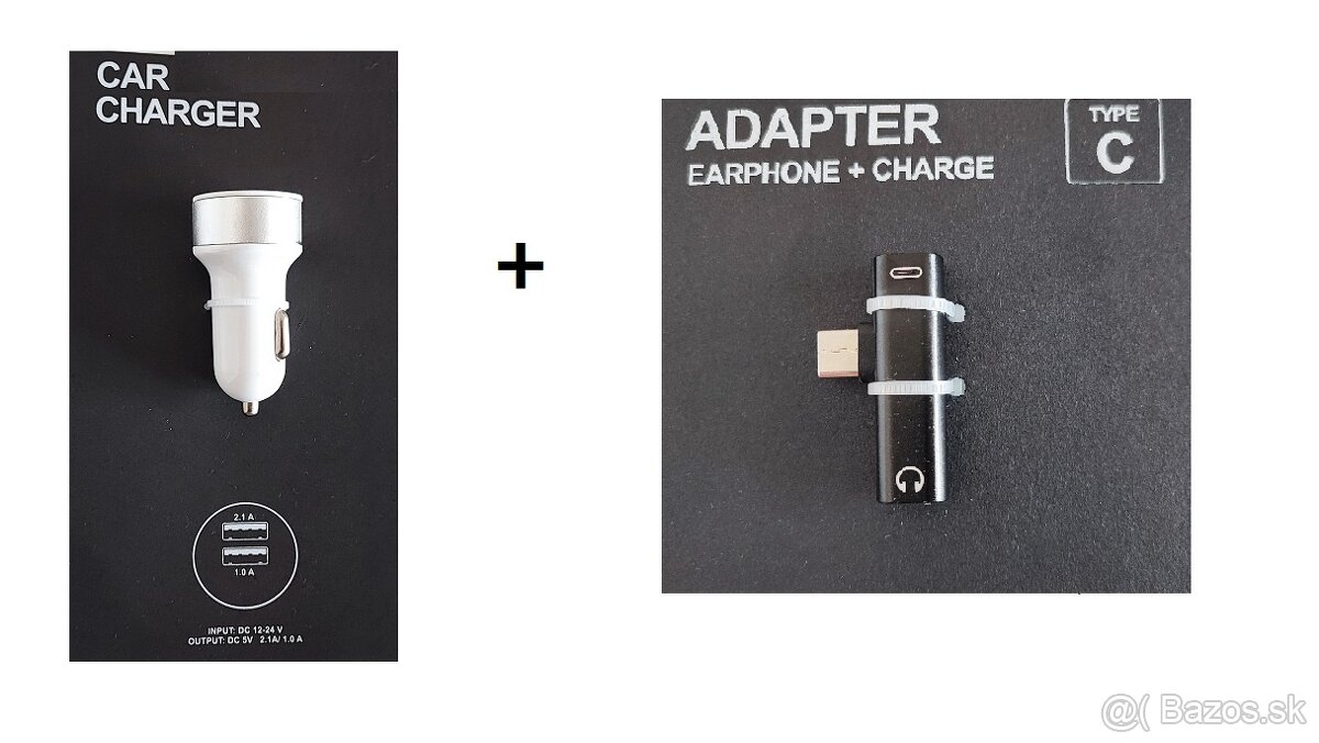 Predám nový adaptér USB C 2 IN 1 a nový adaptér autonabíjani