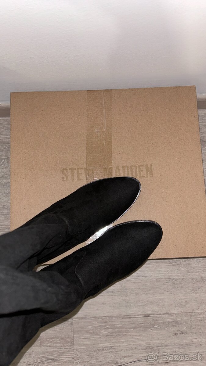 Semišové čižmy Steve Madden - čierne, veľ. 37