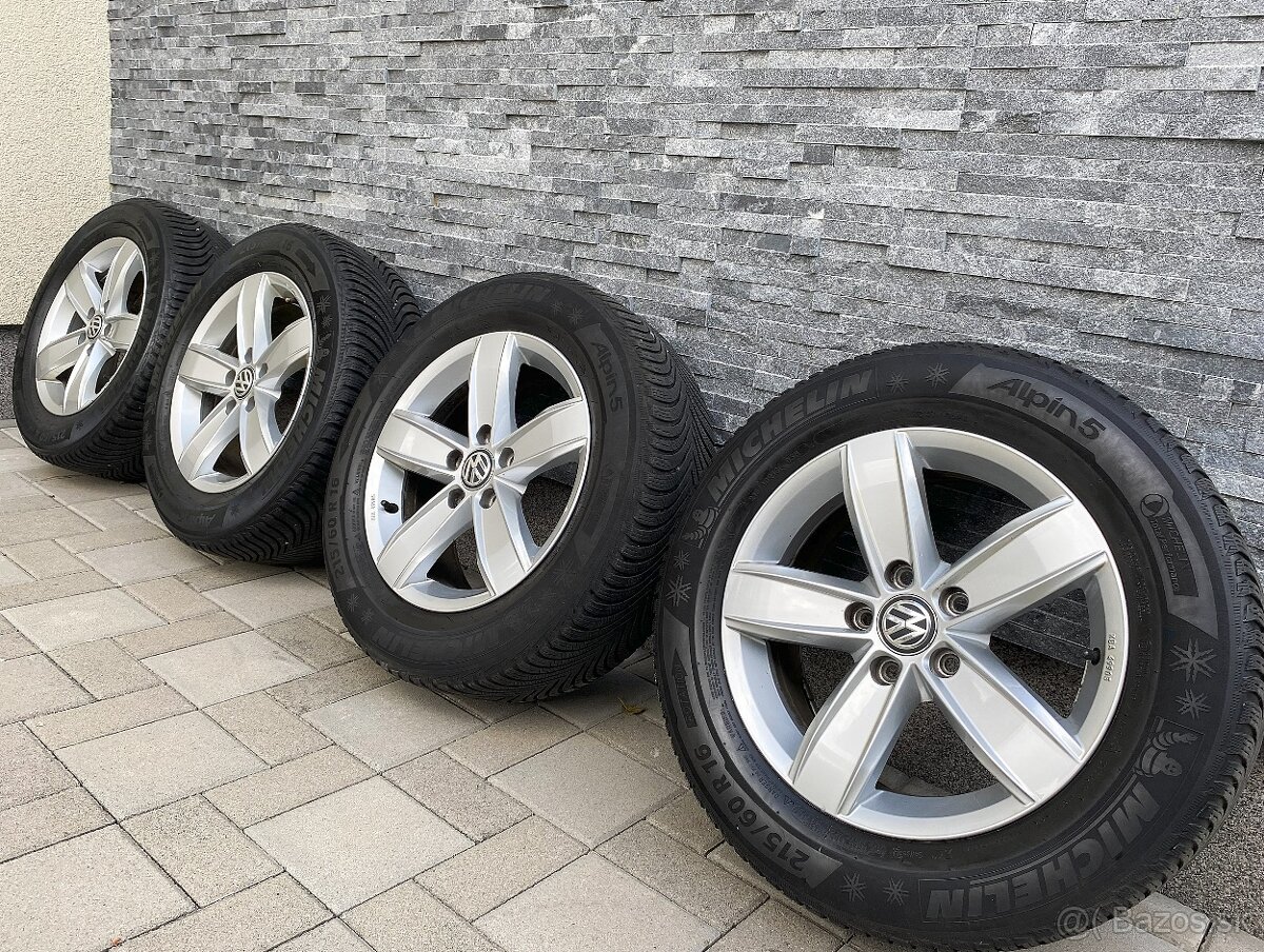 VW CORVARA  6,5Jx16 ET42  215/60/R16 MICHELIN ZIMNÉ