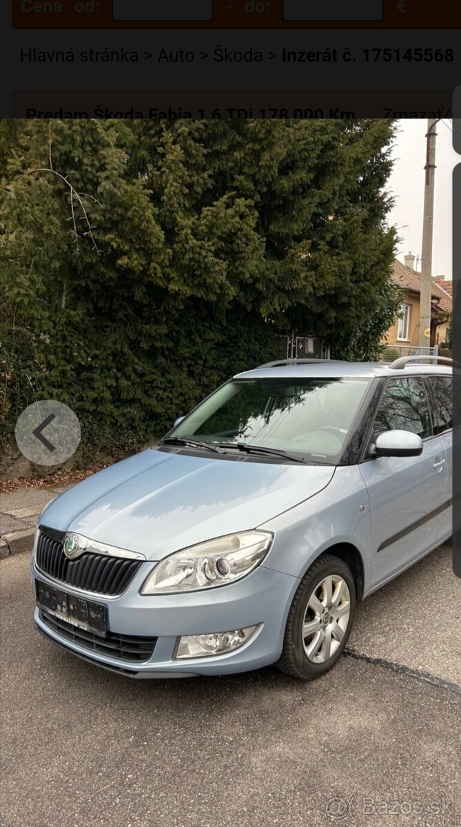 Predam škoda Fabia 1,6 TDi