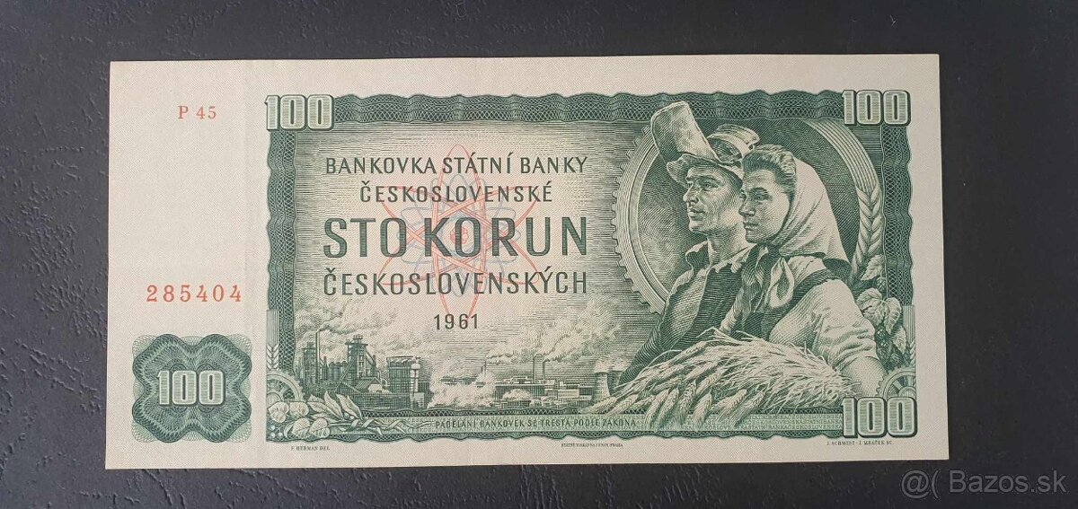 100 kcs 1961 korun ceskoslovensko CSSR