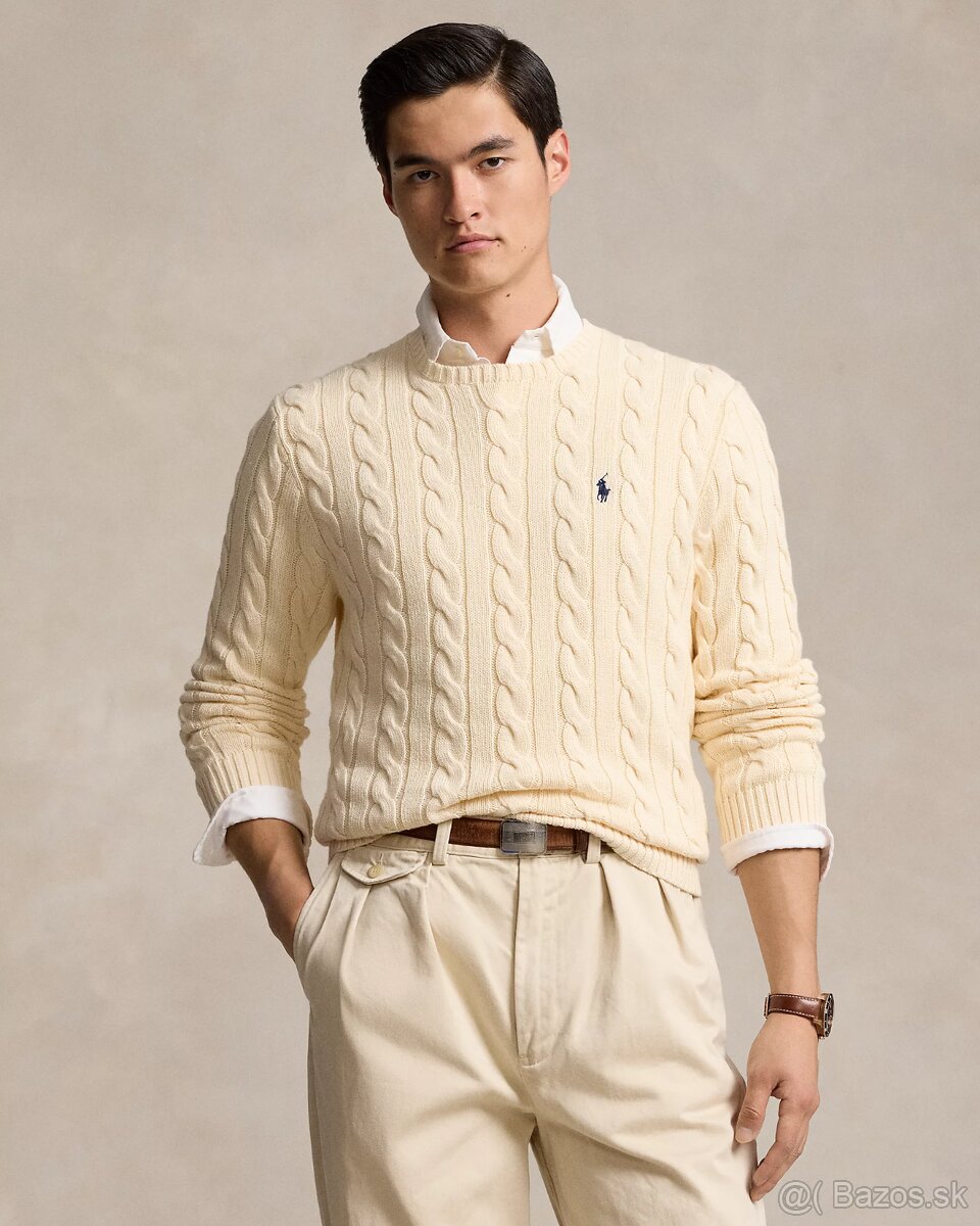 Ralph Lauren sveter Cable-Knit Cotton Jumper, velkost XL