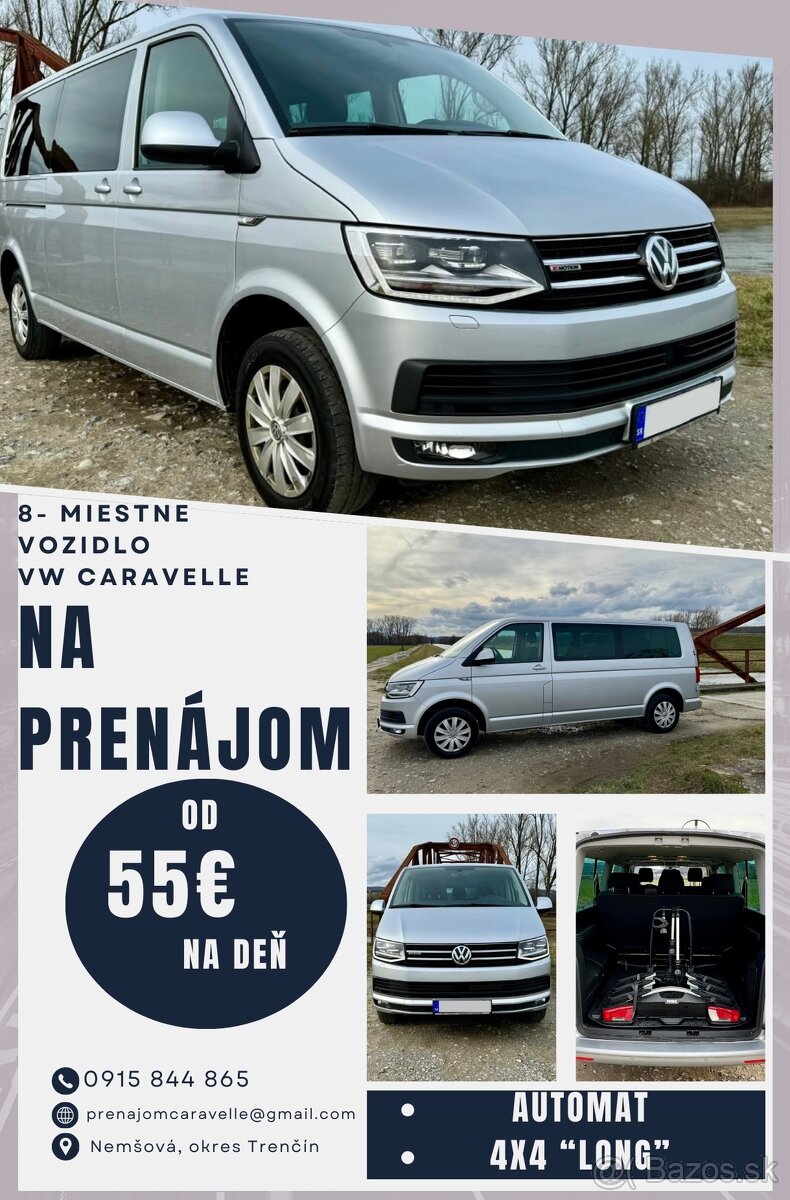 Prenájom 8 miestneho auta - VW Caravelle (caravela)