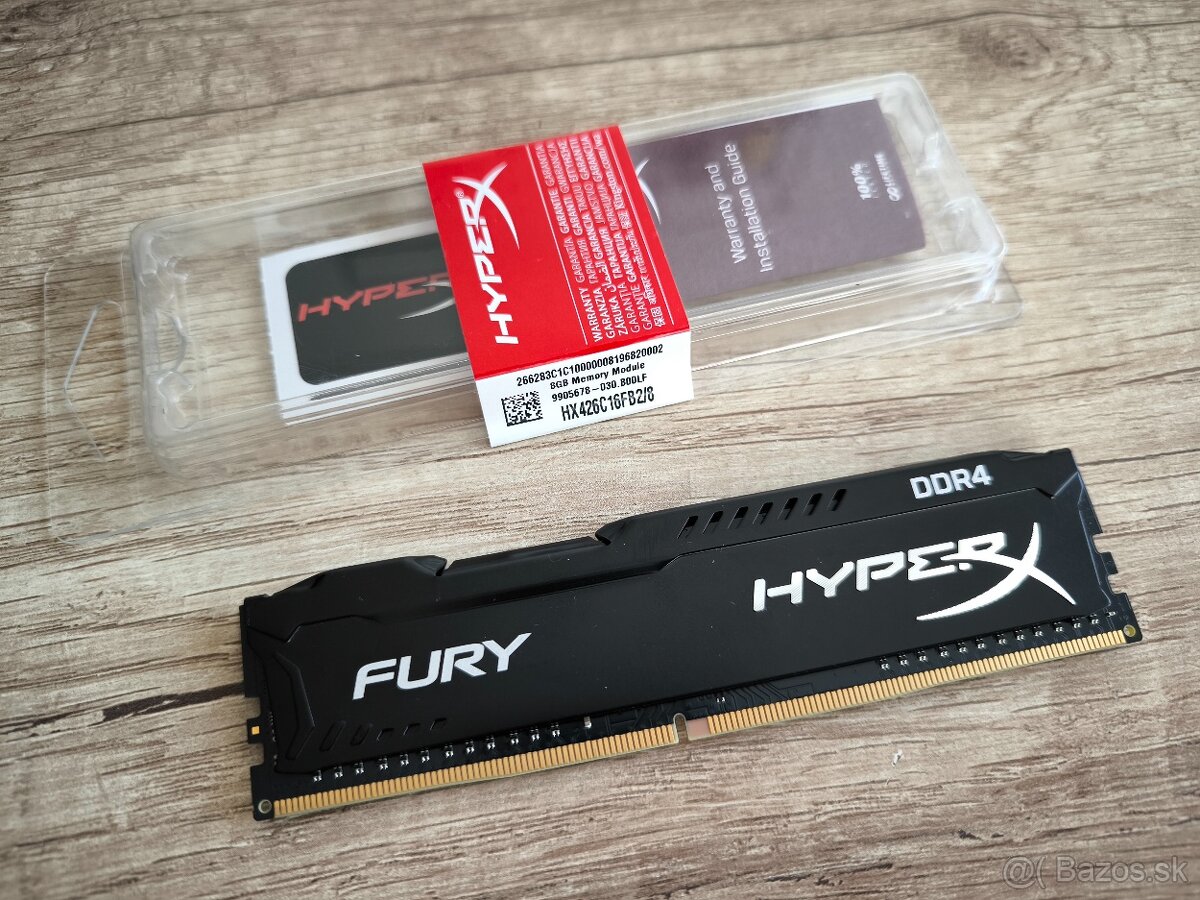 HyperX 8 GB DDR4 2666 MHz CL16 Fury Black Series