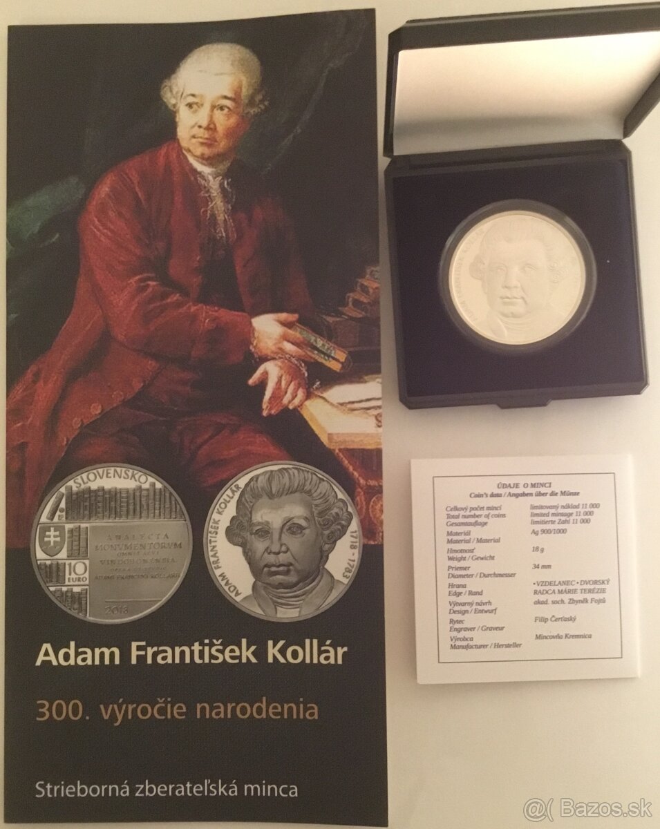 2018/10€ Adam František Kollár –300. výročie narodenia-PROOF