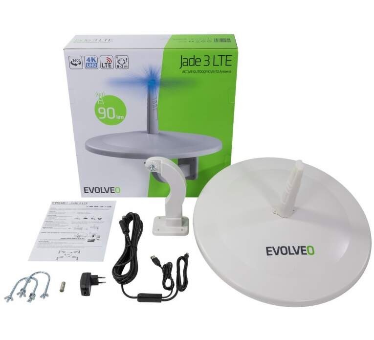 EVOLVEO Jade 3 LTE, aktívna vonkajšia anténa DVB-T2, LTE