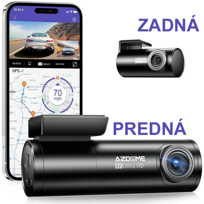 ☘️ [AKTUÁLNE] - AZDOME 4K Dash Cam + zadná kamera