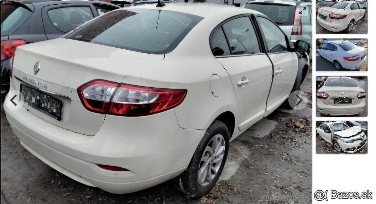 ZADNÝ NÁRAZNÍK RENAULT FLUENCE 1.6 2015 motor H4MD7, DVERE,