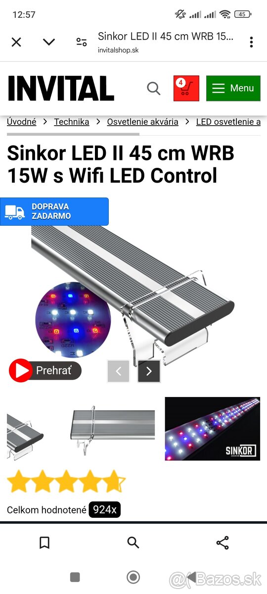 LED osvetlenie sincor 45cm