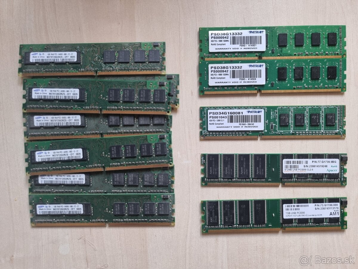 Ram moduly DDR2/DDR3