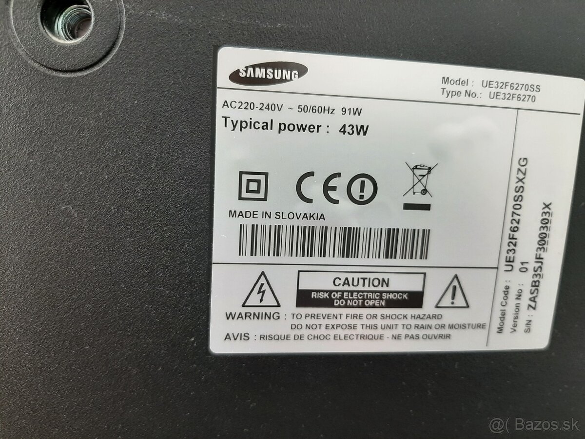 Samsung Model UE32F6270SS