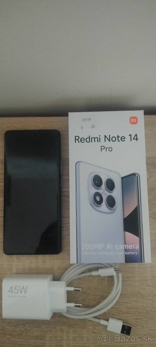 Predám  Xiaomi Redmi Note 14 pro Midnight Black 8GB/256GB