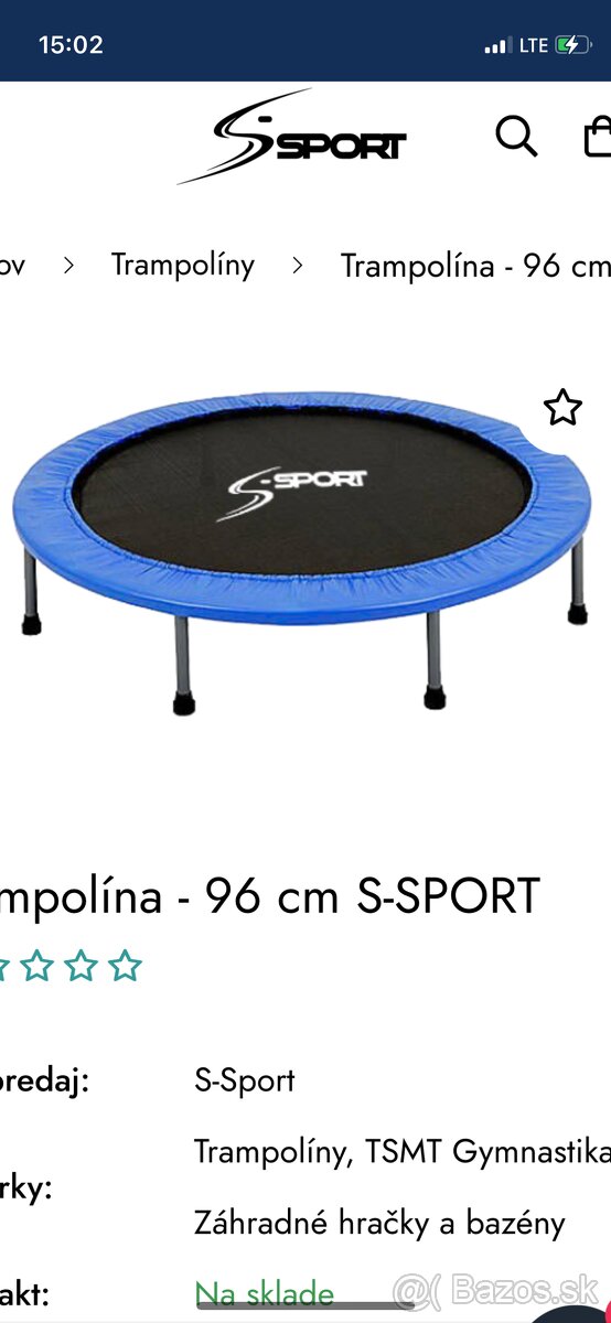 Fitness trampolina In Sportline v top stave