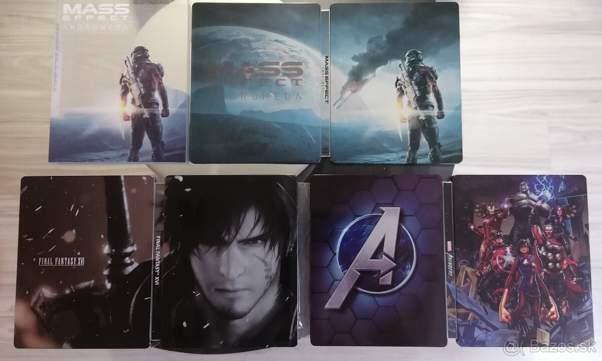 3x Steelbook Mass Effect, Final Fantasy XVI, Avangers