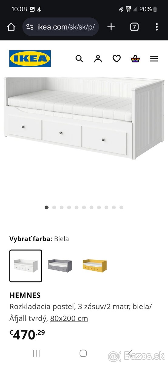 Rozťahovacia postel hemnes ikea