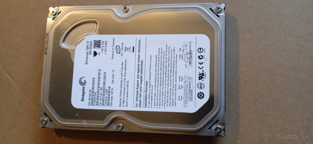 Hard disk 250 GB