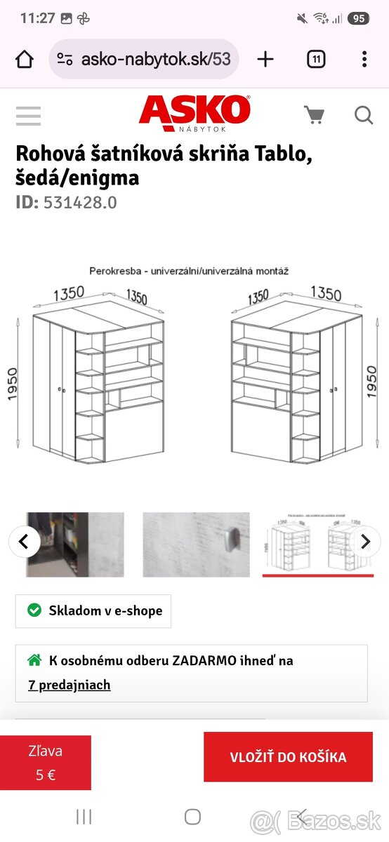 Predám štýlovú rohovú skriňu