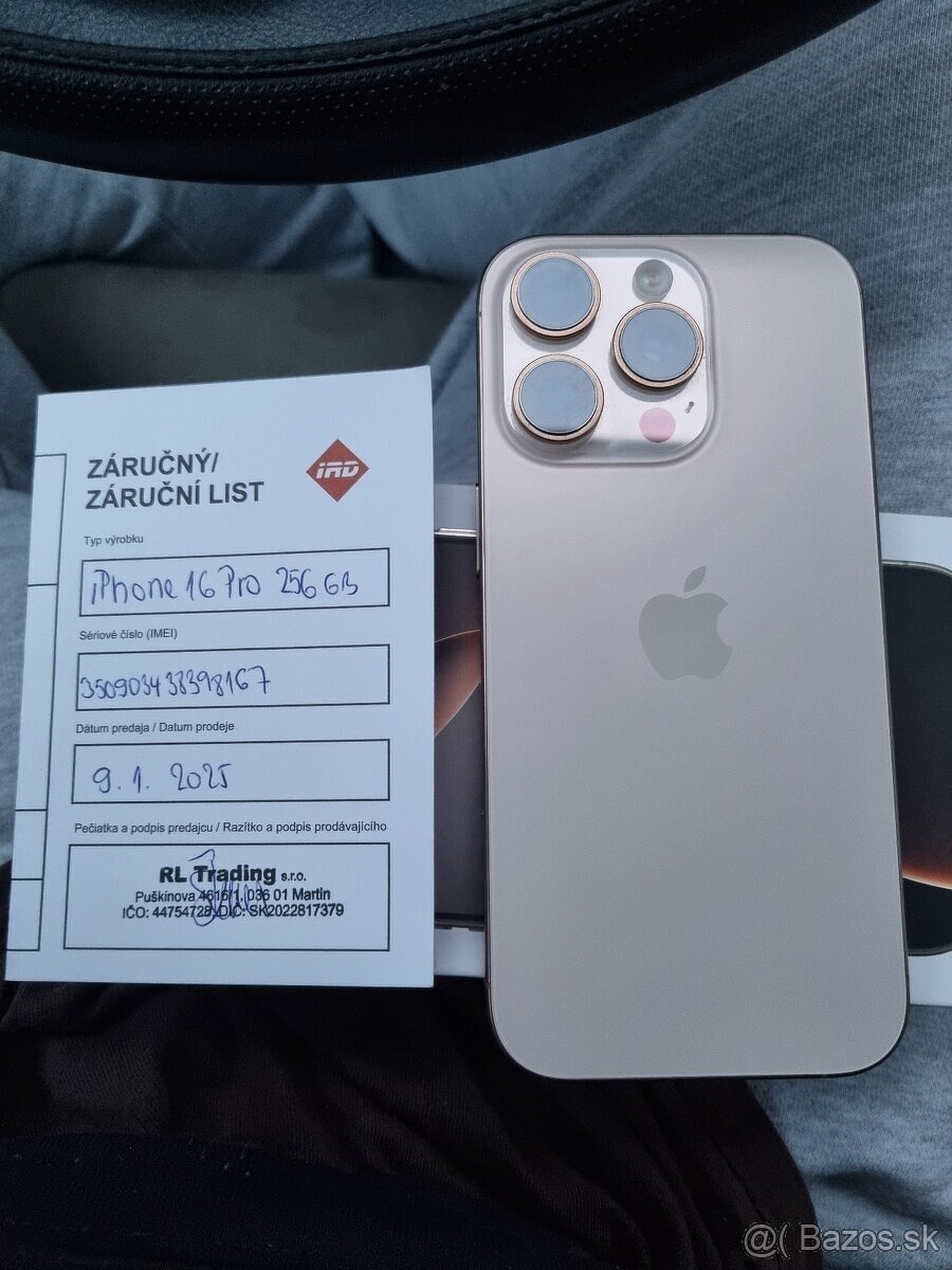 Apple Iphone 16 Pro 256Gb pustny titan aj vymenim