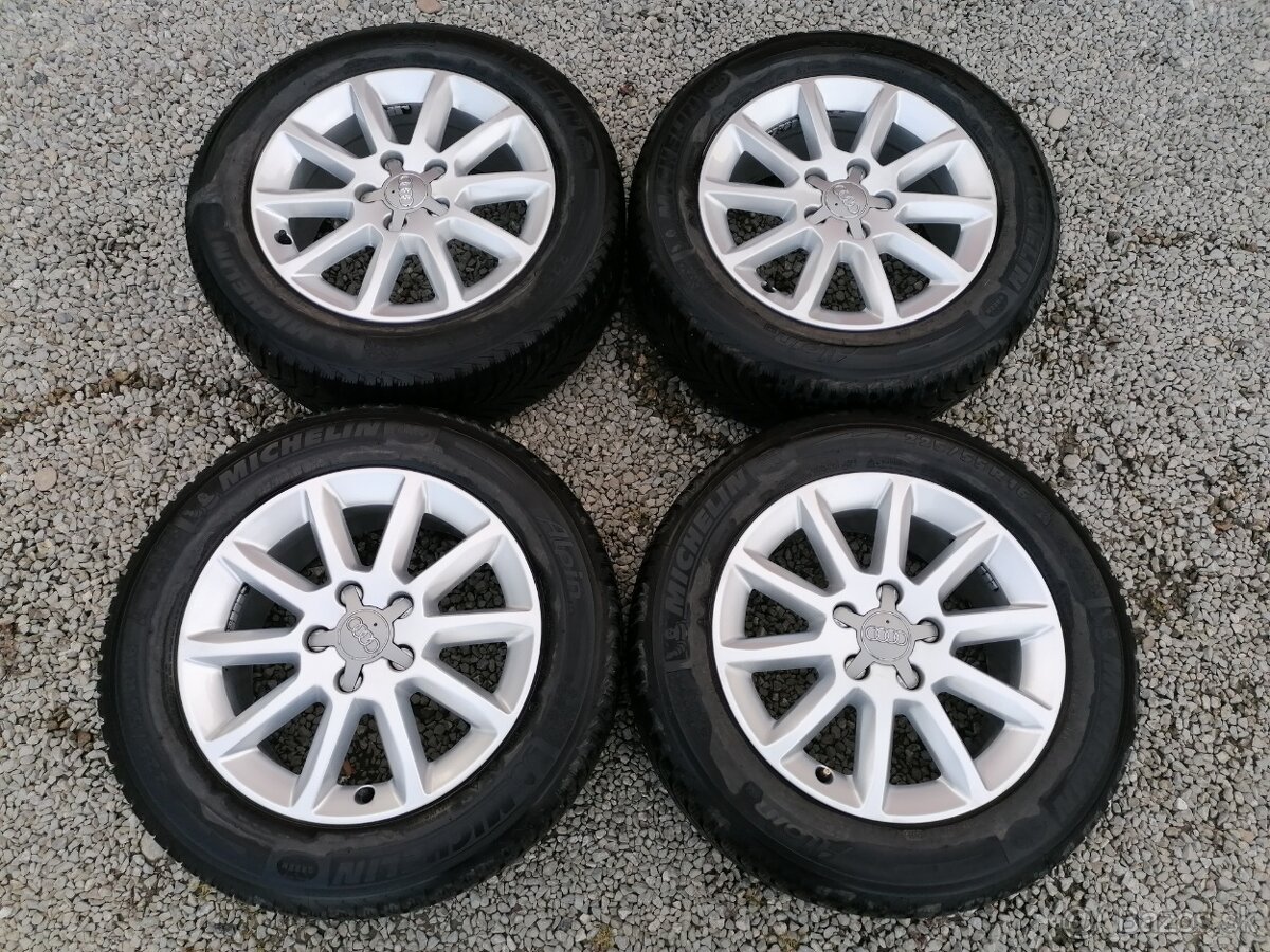 Alu sada = 5x112 = R16 = orig. AUDI = s pneu - 225/55 R16