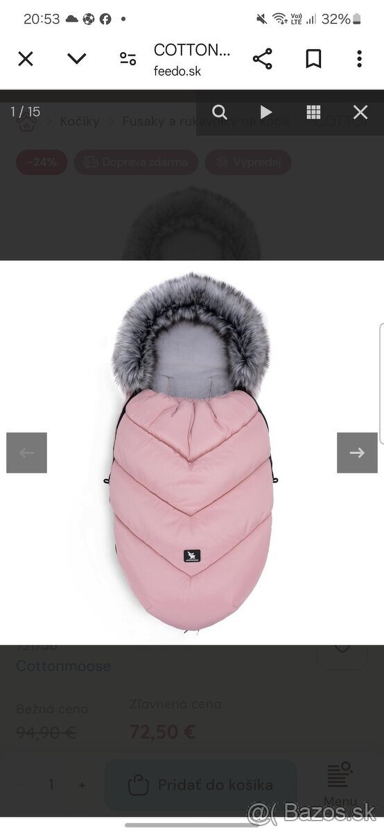 Detský fusak COTTONMOOSE pink