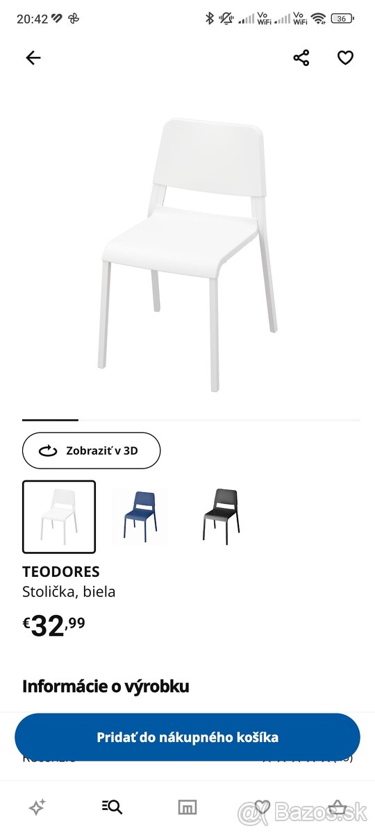 Stolička TEODORES IKEA