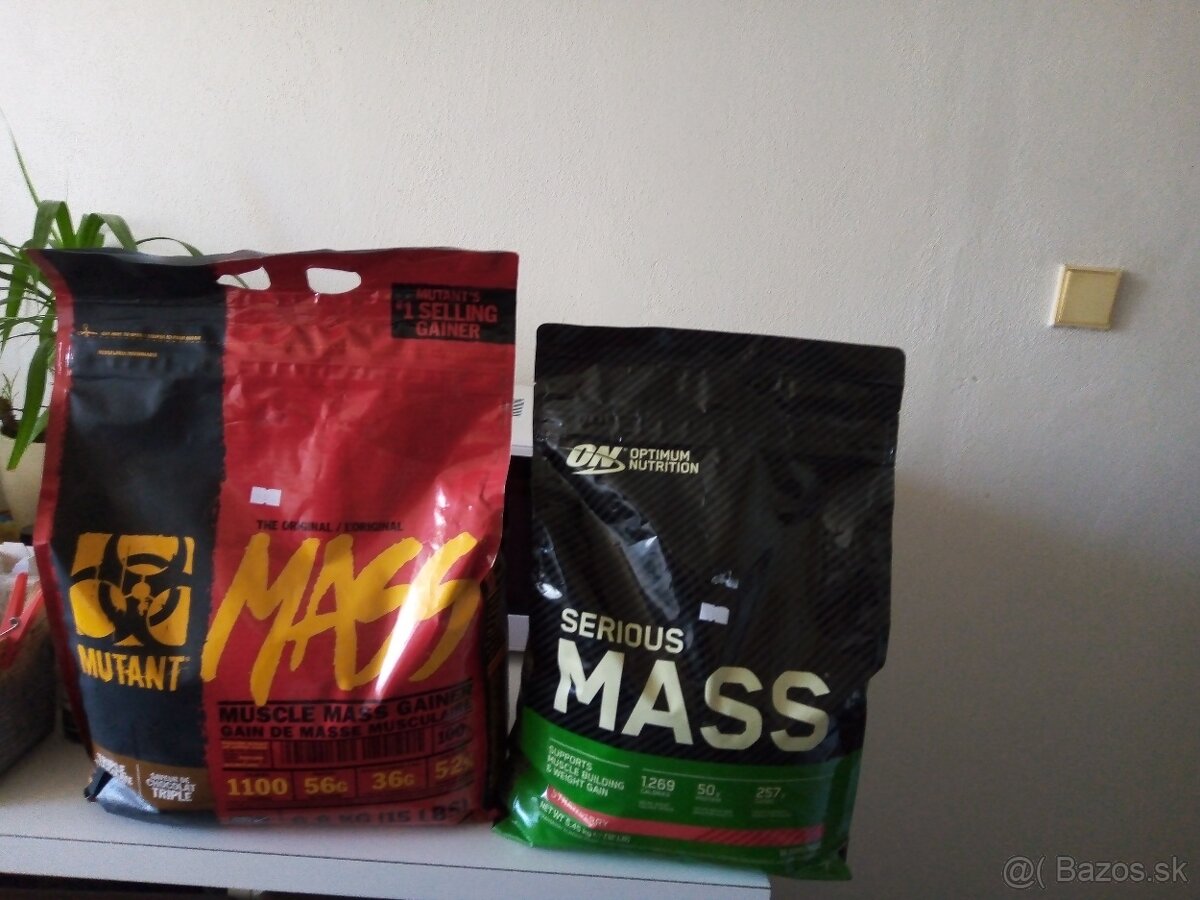 Gainer Serious Mass 5,5 kg a  Mutant Mass 7 kg  a  iné