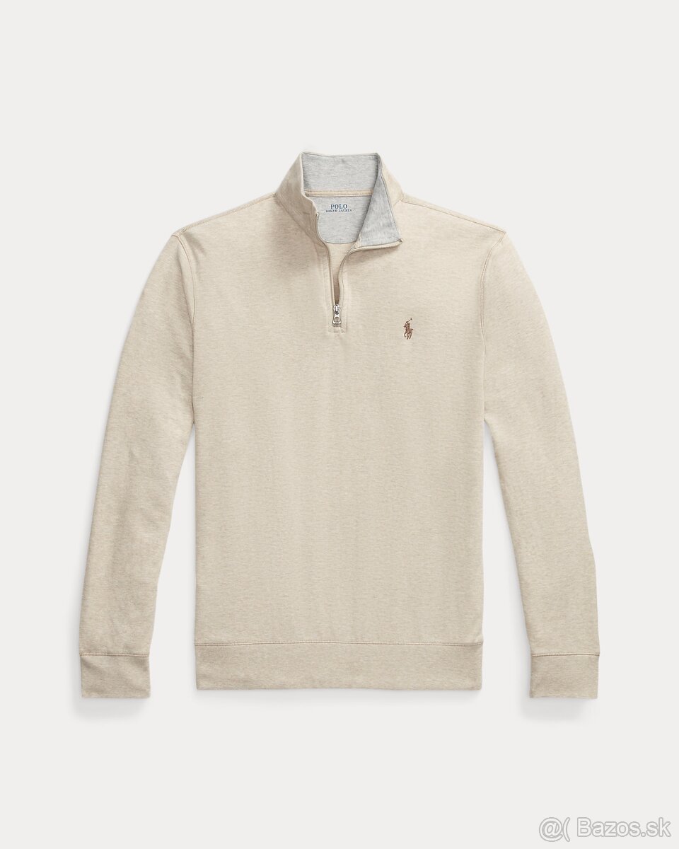 Ralph Lauren Luxury Jersey Quarter-Zip Pullover, velkost XL