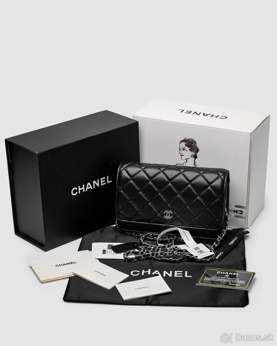 Kabelka Chanel Classic Wallet on Chain Black/Silver