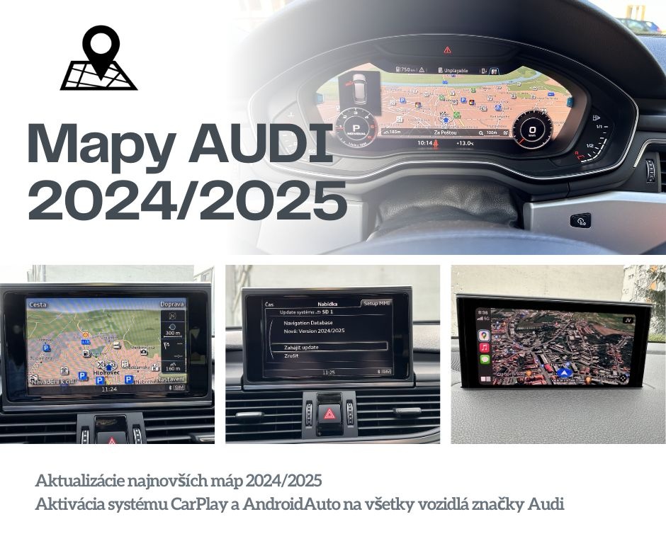 Aktualizácia navigácie AUDI Mapy 2025 Carplay