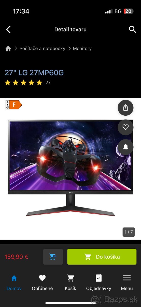 Monitor 27" LG 27MP60G