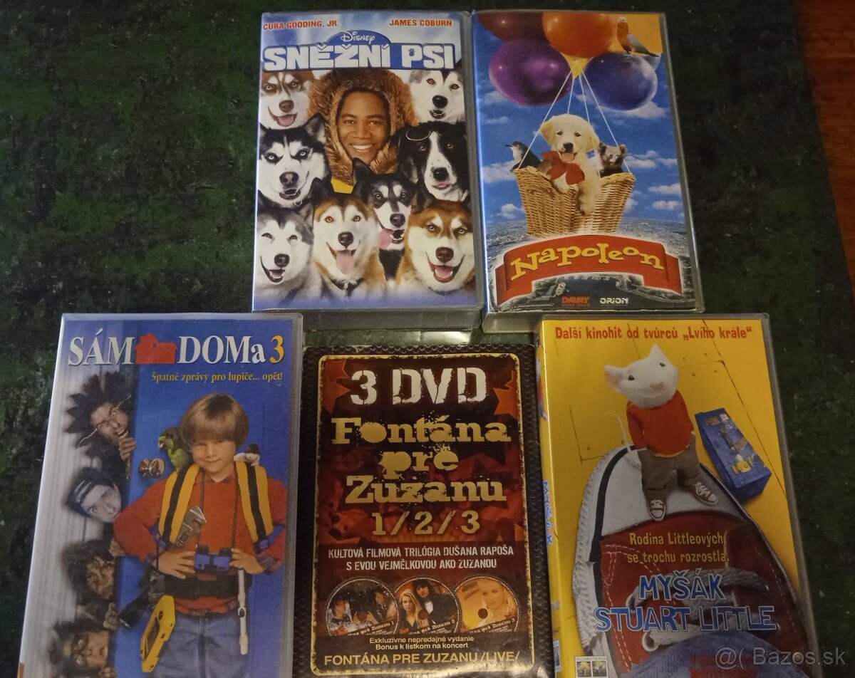 detské VHS a 3 DVD Fontána pre Zuzanu